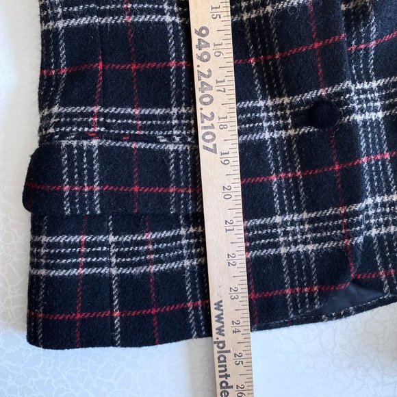 Chaus Plaid Wool Jacket / Velvet details Sz 4 - Picture 7 of 7